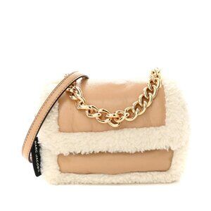Marc Jacobs Lambskin Shearling The Mini Pillow Bag in Iced Coffee NWOT
